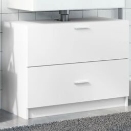 Berkfield Home Sink Cabinet White 78x37x59 cm Engineered Wood - Size: 78 x 37 x 59 cm - thumbnail 1