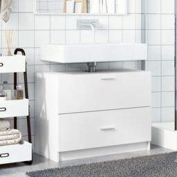 Berkfield Home Sink Cabinet White 78x37x59 cm Engineered Wood - Size: 78 x 37 x 59 cm - thumbnail 3