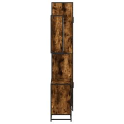 Berkfield Home 3 Piece Bathroom Furniture Set Smoked Oak Engineered Wood in Brown - thumbnail 6