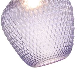 Happy Homewares Modern Designer Curvy Diamond Etched Glass Pendant Lamp Shade in Lilac - thumbnail 4