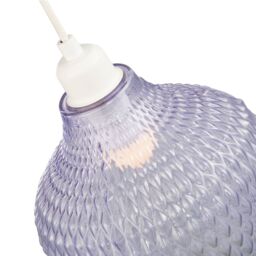 Happy Homewares Modern Designer Curvy Diamond Etched Glass Pendant Lamp Shade in Lilac - thumbnail 5