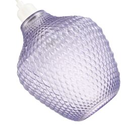 Happy Homewares Modern Designer Curvy Diamond Etched Glass Pendant Lamp Shade in Lilac - thumbnail 2