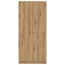 Berkfield Home Wardrobe Artisan Oak 80x52x180 cm Engineered Wood in Brown - Size: 80 x 52 x 180 cm - thumbnail 4