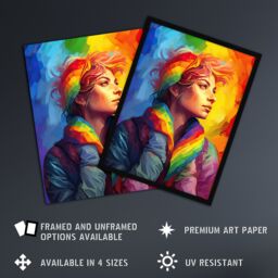 "Artery8 Wall Art Print Pride In Pride LGBTQIA Rainbow Inclusive Contemporary Artwork Poster - Size: W12"" x H16""" - thumbnail 2