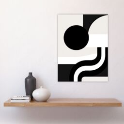 "Artery8 Wall Art Print Abstract Geometric Black White Minimalist Curves Shapes Poster - Size: W18"" x H24""" - thumbnail 4
