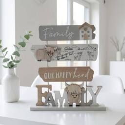 Garden Greatness Highland Cow Tiered Family Plaque in Red - Size: 1 Pack - thumbnail 1
