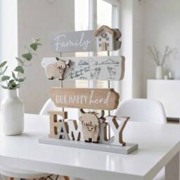 Garden Greatness Highland Cow Tiered Family Plaque in Red - Size: 1 Pack - thumbnail 2