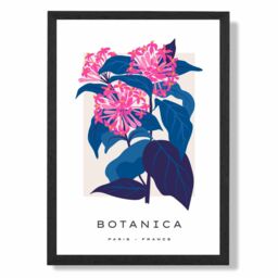 ARTZE Blue & Pink Cornflower Flower Market Gallery Framed Print SIZE: A3 with Black Frame in Mid Blue - Size: A4 - thumbnail 1