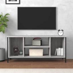 Berkfield Home TV Cabinet Grey Sonoma 102x35x45 cm Engineered Wood - Size: 102 x 35 x 45 cm - thumbnail 3