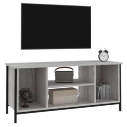 Berkfield Home TV Cabinet Grey Sonoma 102x35x45 cm Engineered Wood - Size: 102 x 35 x 45 cm - thumbnail 4