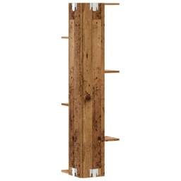 Berkfield Home Wall Corner Shelf Old Wood 36.5x36.5x140 cm Engineered Wood in Brown - thumbnail 6