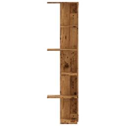 Berkfield Home Wall Corner Shelf Old Wood 36.5x36.5x140 cm Engineered Wood in Brown - thumbnail 4