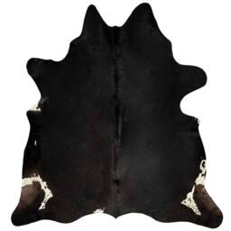 Berkfield Home Real Cow Hide Rug Black 150x170 cm - Size: 100 cm diameter - thumbnail 6