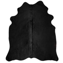 Berkfield Home Real Cow Hide Rug Black 150x170 cm - Size: 100 cm diameter