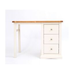 Cabinet Bits Castelli 3 Drawer Desk - Dressing Table Chrome Knob in Off-White - thumbnail 1