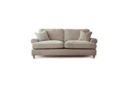 The Great Sofa Company Ezra 3 Seater Textured Velvet Sofa - Scroll Arm in Taupe - thumbnail 2