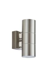 Netlighting Canon 2 Light Outdoor Up Down Wall Light Clear Glass Polished Stainless Steel IP44 GU10 - thumbnail 4