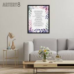 "Artery8 Beatitudes Sermon Of The Mount Jesus Framed Canvas Wall Art Print in Purple - Size: W12"" x H16""" - thumbnail 3