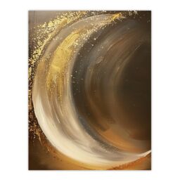 "Artery8 Crescent Moon Gold Orange Grey Abstract Painting Wall Art Print - Size: W24"" x H32""" - thumbnail 1