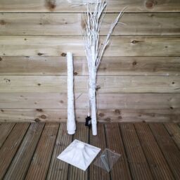 Samuel Alexander 1.8m (6ft) Light up White Christmas Birch Tree with 80 Ice White LEDs - thumbnail 4