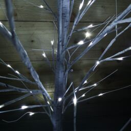 Samuel Alexander 1.8m (6ft) Light up White Christmas Birch Tree with 80 Ice White LEDs - thumbnail 6