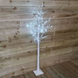 Samuel Alexander 1.8m (6ft) Light up White Christmas Birch Tree with 80 Ice White LEDs - thumbnail 3