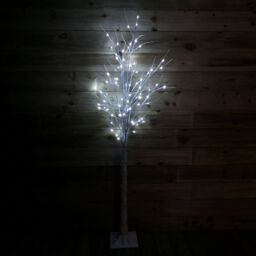 Samuel Alexander 1.8m (6ft) Light up White Christmas Birch Tree with 80 Ice White LEDs - thumbnail 2