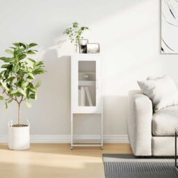 Berkfield Home Sideboard White 36x39x107 cm Cold-rolled Steel - Size: 36 x 39 x 107 cm - thumbnail 4