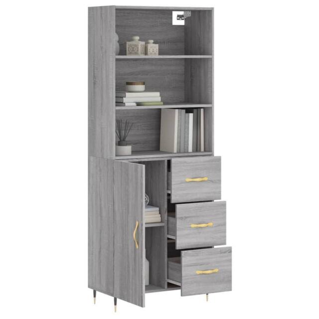 Berkfield Home Highboard Grey Sonoma 69.5x34x180 cm Engineered Wood - image 1