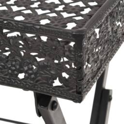 Berkfield Home Folding Tea Table Vintage Style Metal 58x35x72 cm Black - Size: 58 x 35 x 72 cm - thumbnail 5