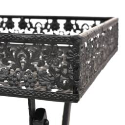 Berkfield Home Folding Tea Table Vintage Style Metal 58x35x72 cm Black - Size: 58 x 35 x 72 cm - thumbnail 6