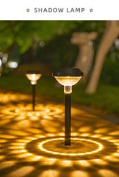 Obasyhig Pack of 2 Outdoor Patio Lawn Solar Ground Plug Ambient Lights in Black - thumbnail 6