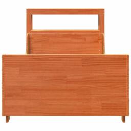 Berkfield Home Bookcase Bed Frame Wax Brown 135x190 cm Doouble Solid Wood Pine - Size: Small Single - thumbnail 4