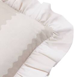 Wylder Birdie Stripe 100% Cotton Ruffle Cushion in Natural - Size: 45 cm x 45 cm - thumbnail 3