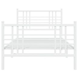 Berkfield Home Metal Bed Frame without Mattress with Footboard White 90x200cm - Size: 90x200 cm - thumbnail 4