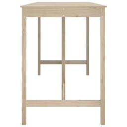Berkfield Home Bar Table 180x80x110 cm Solid Wood Pine in Brown - Size: 180 x 80 x 110 cm - thumbnail 4