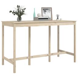 Berkfield Home Bar Table 180x80x110 cm Solid Wood Pine in Brown - Size: 180 x 80 x 110 cm - thumbnail 6