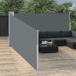 Berkfield Home Retractable Side Awning Anthracite 100x1000 cm in Black - thumbnail 1