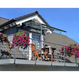 Palram Patio Cover Vega Door Awning Canopy 2000 Clear - Grey - thumbnail 3