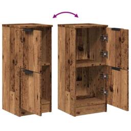 Berkfield Home Sideboard Old Wood 30x30x70 cm Engineered Wood in Brown - Size: 30 x 30 x 70 cm - thumbnail 8