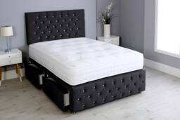 PARADISE BEDS LTD Grand Elegance Divan Bed Set with storage drawers & Mattress in Black - Size: Single - thumbnail 1