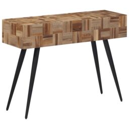 Berkfield Home Console Table 110x34x80 cm Solid Reclaimed Teak in Grey - Size: 110 x 34 x 80 cm