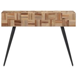 Berkfield Home Console Table 110x34x80 cm Solid Reclaimed Teak in Grey - Size: 110 x 34 x 80 cm - thumbnail 2