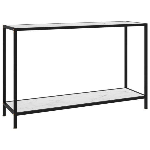 Berkfield Home Console Table White 120x35x75 cm Tempered Glass - Size: 120 x 35 x 75 cm - image 1