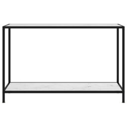 Berkfield Home Console Table White 120x35x75 cm Tempered Glass - Size: 120 x 35 x 75 cm - thumbnail 2