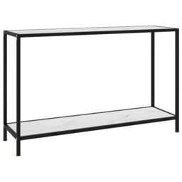 Berkfield Home Console Table White 120x35x75 cm Tempered Glass - Size: 120 x 35 x 75 cm