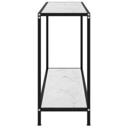 Berkfield Home Console Table White 120x35x75 cm Tempered Glass - Size: 120 x 35 x 75 cm - thumbnail 3