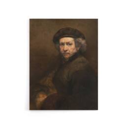 "Artery8 Rembrandt Self Portrait Canvas Wall Art Print in Grey - Size: W18"" x H24""" - thumbnail 1