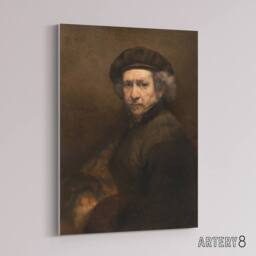 "Artery8 Rembrandt Self Portrait Canvas Wall Art Print in Grey - Size: W18"" x H24""" - thumbnail 2