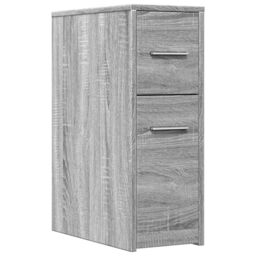 Berkfield Home Narrow Bathroom Cupboard with Wheels Grey Sonoma Engineered Wood - thumbnail 2
